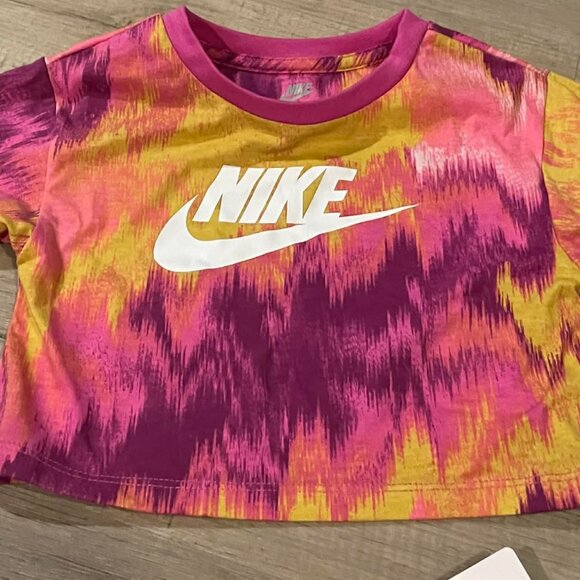 Nike Baby Girls Boxy Tie Dye Shirt and Biker Shorts, 2 Piece Set 2T NWT - Picture 2 of 5